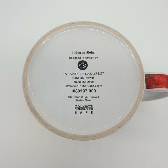 Island Treasures Coffee Mug Hawaiian Tropical Floral Hibiscus Aloha Red Yellow - Picture 8 of 12